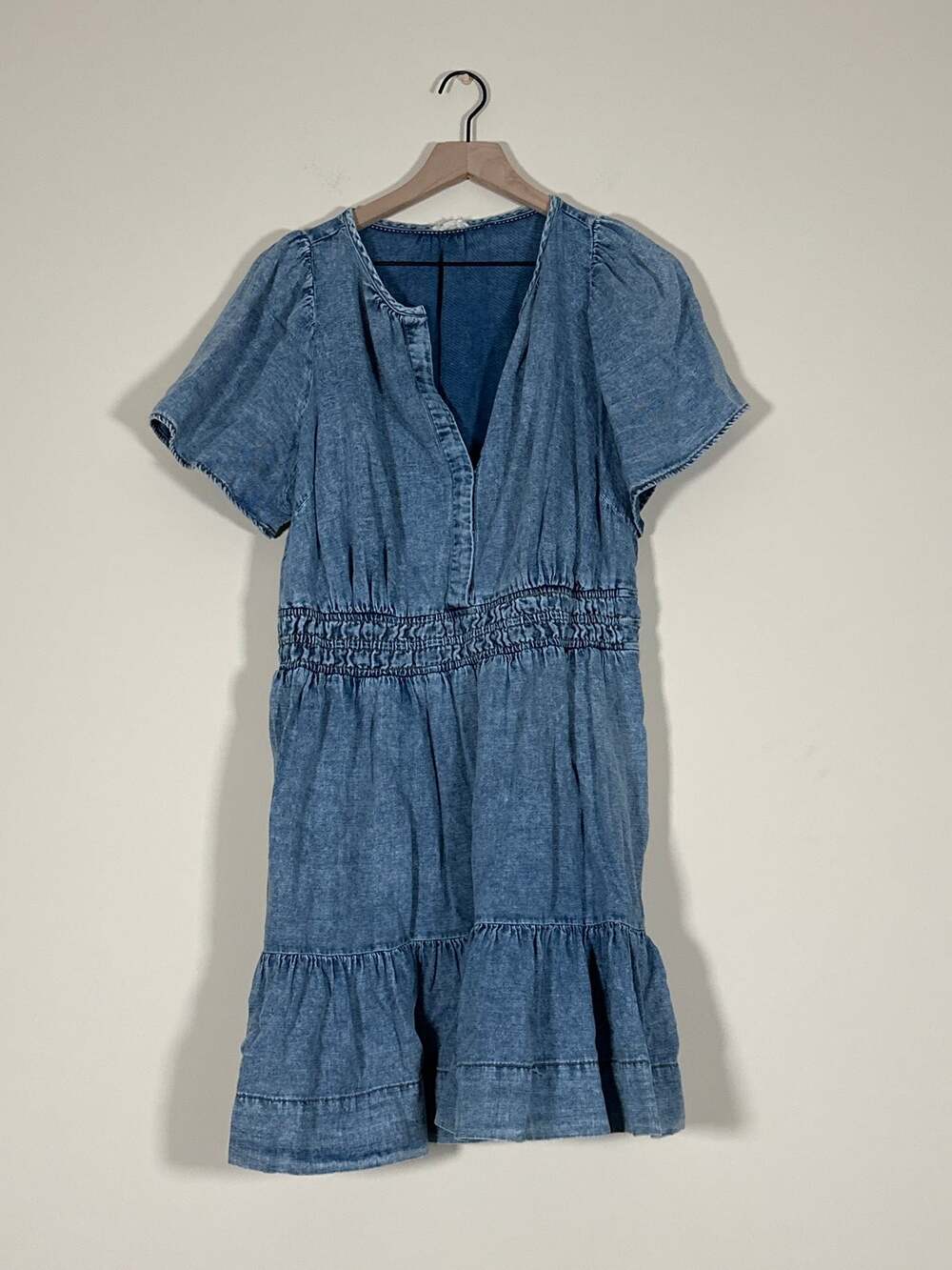 Pilcro Anthropologie Puff Sleeve Denim Mini Dress Blue Size 1X